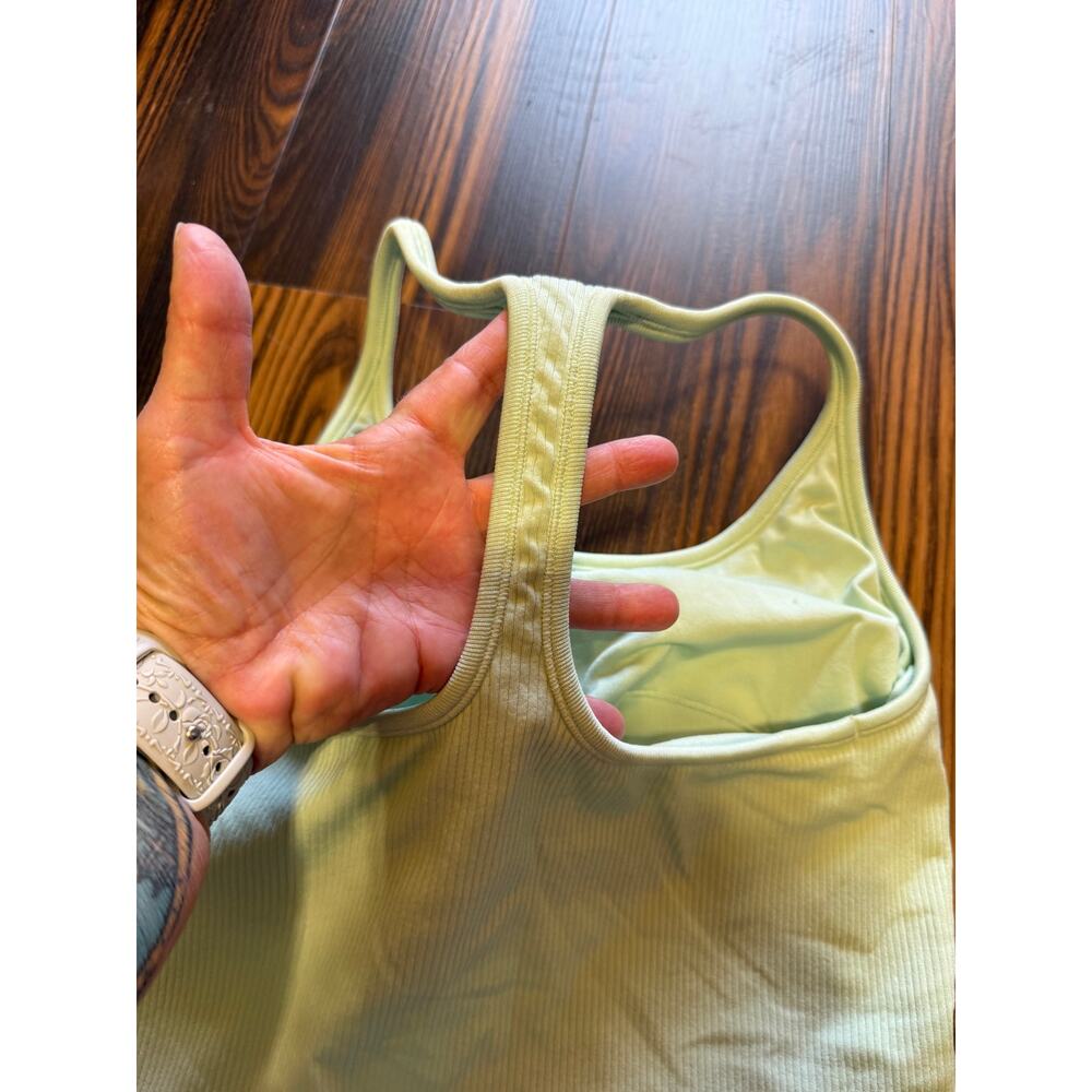 Athleta Ribbed Racerback Tank with Built In Shelf Bra Size L - Picture 3 of 6